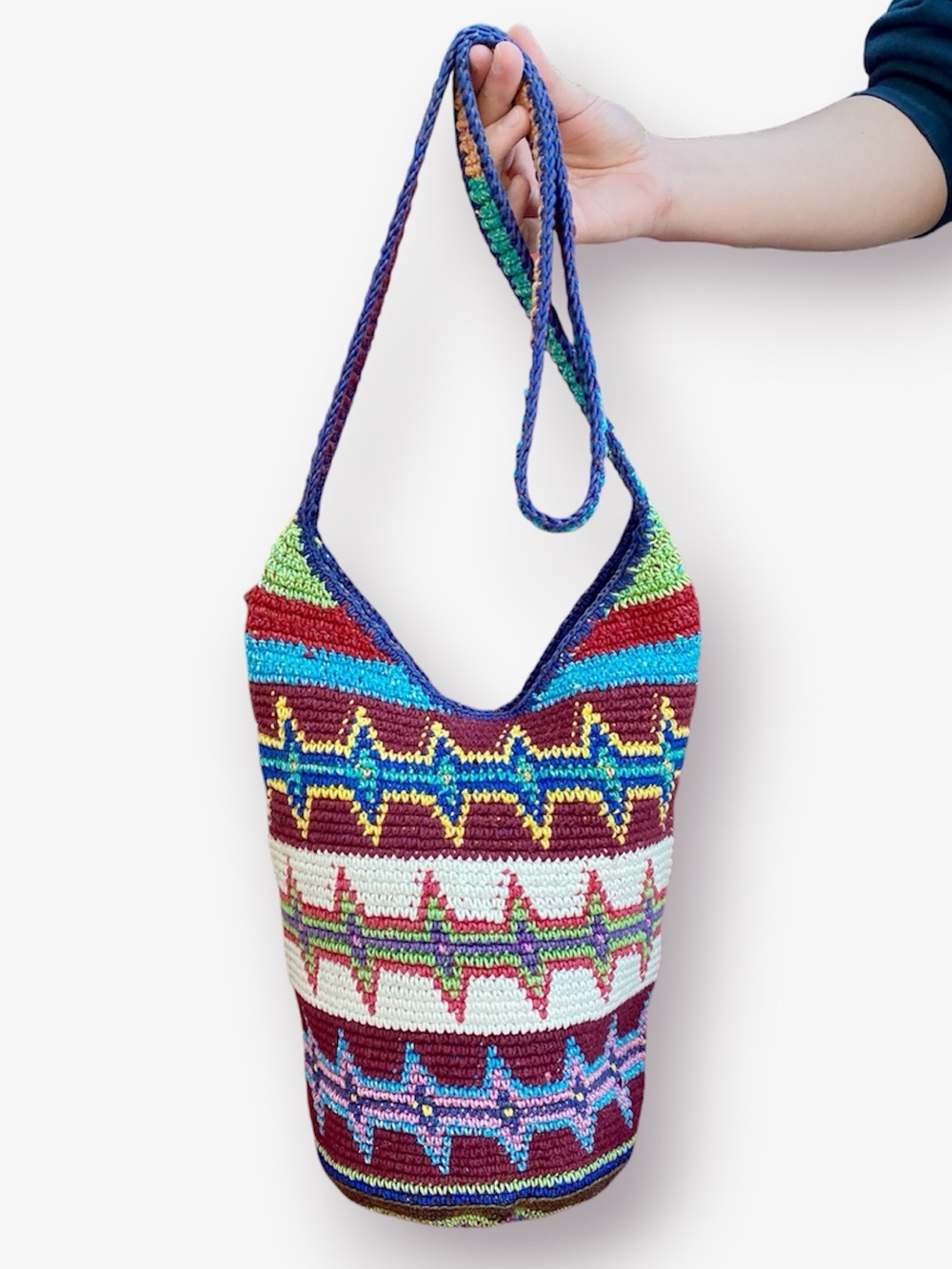 Handmade Multicolor Crochet Shoulder Bag